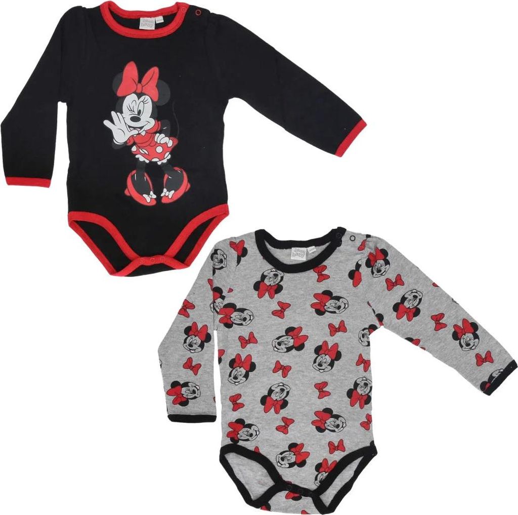 Disney Minnie Maus Baby 2er Pack langarm Body Strampler – Bunt / 74/80