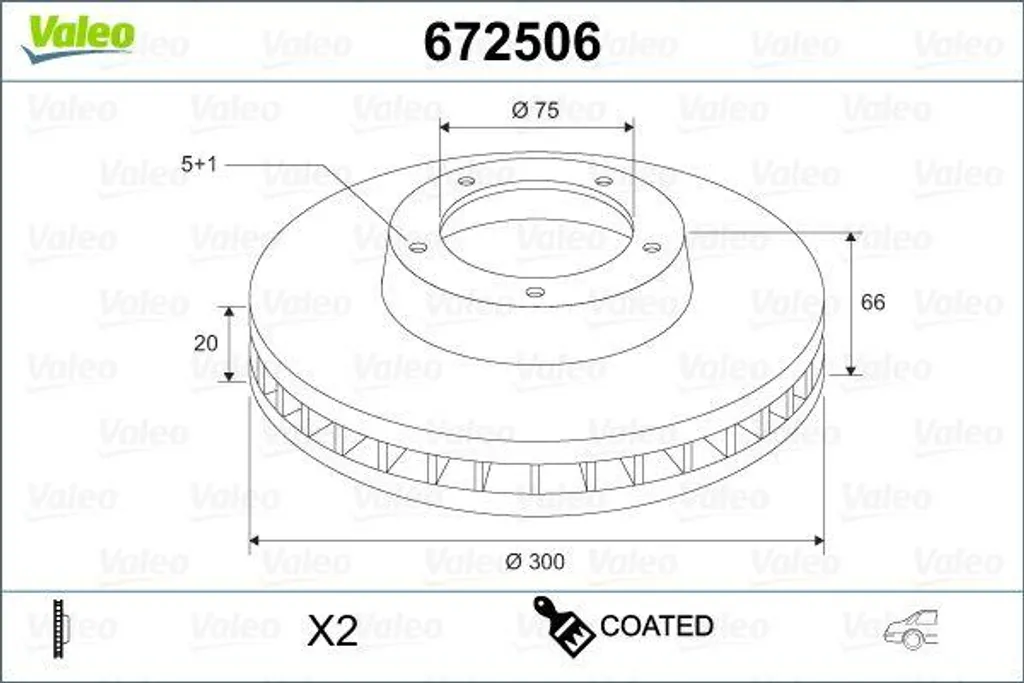 Disque de Frein pour Entretien BMW Série 1 et 3 Valeo 672506 OE 34216764653