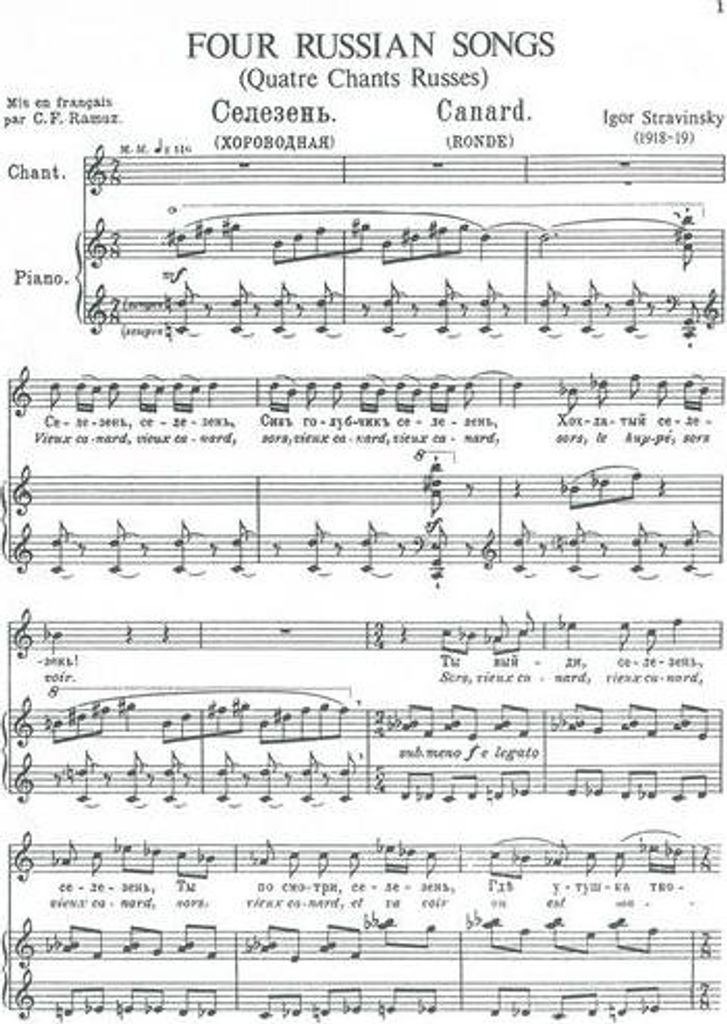 4 Russian songs for high voice and piano