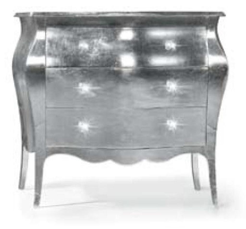 Kommode Schränke Kommoden Holz Luxus Möbel Schlafzimmer Klassischе Silber Design