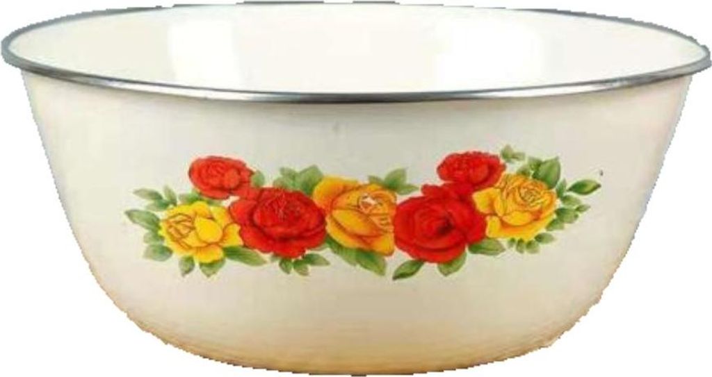 Emaillierte Schüssel mit Blumenmuster – Ø20 x 7 cm