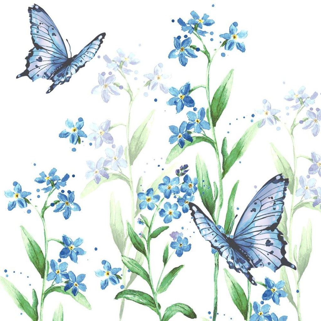 Servietten 33x33 cm - Azure bloom