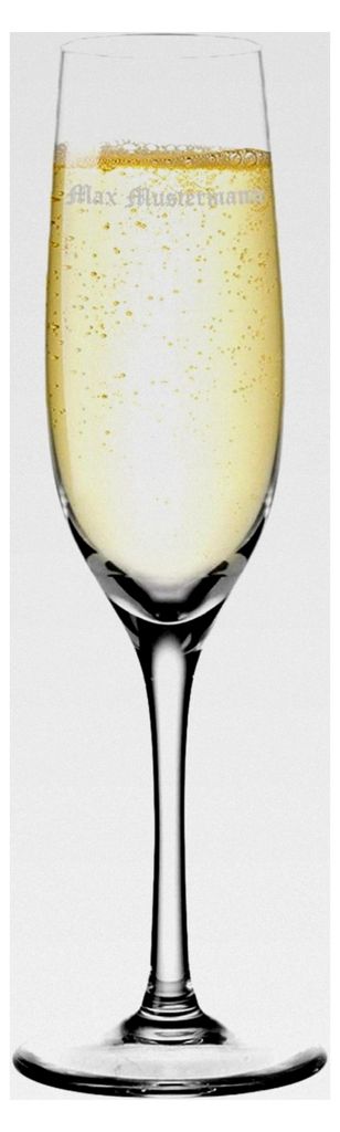 Leonardo Sektgläser Ciao+ mit Gravur 190 ml – Sektglas mit gezogenem Stiel und individueller Namensgravur, Teqton Qualität