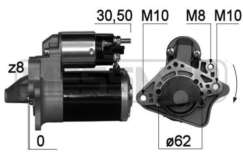 ERA 220762A Starter Anlasser 1,1kW für RENAULT Clio III Schrägheck (BR0/1, CR0/1) 12V