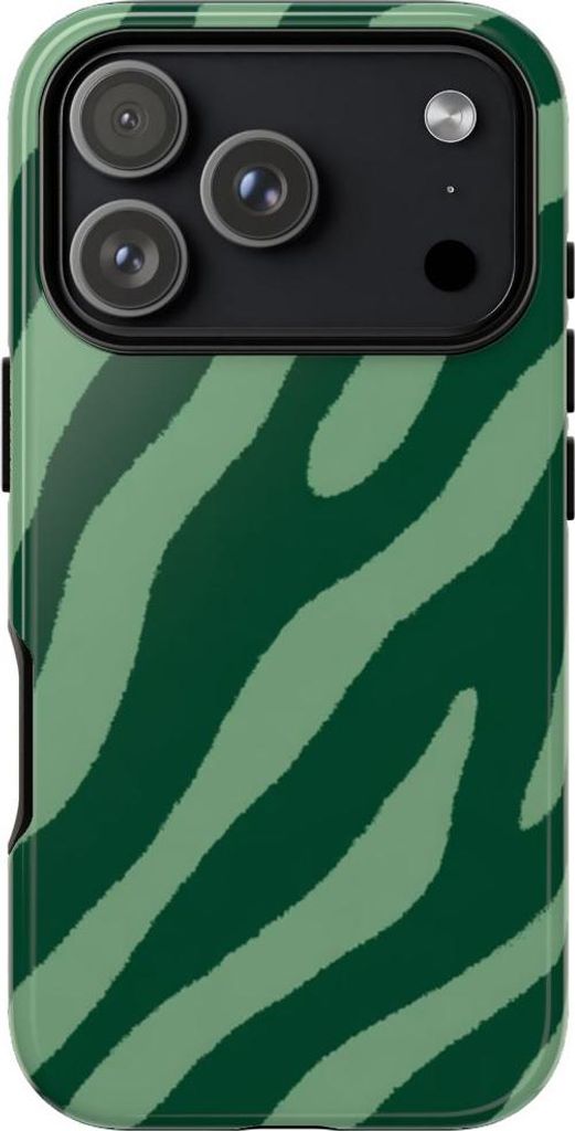 Dunkelgrüne Wellen auf hellgrünem Hintergrund – Hülle Kompatibel mit iPhone 17 Pro