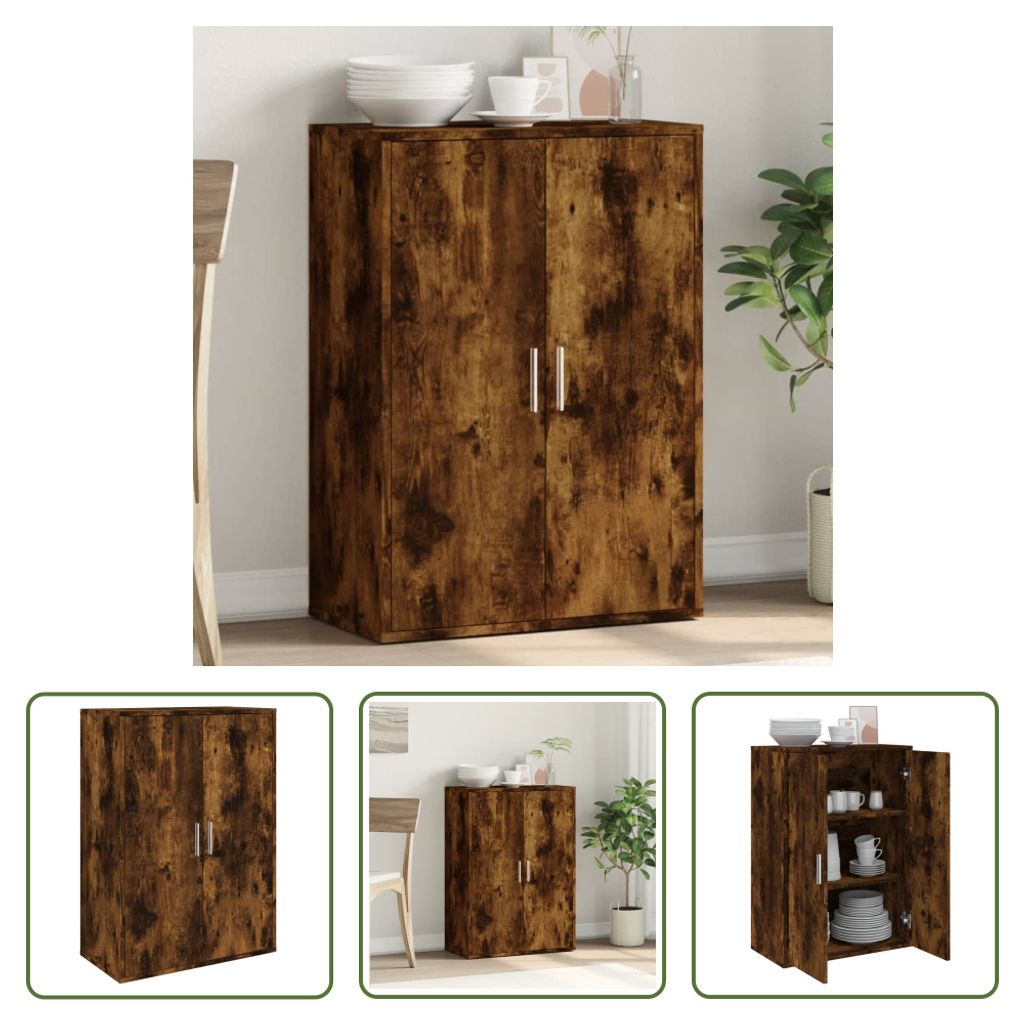 The Living Store Sideboard Räuchereiche 60x31x84 cm Holzwerkstoff