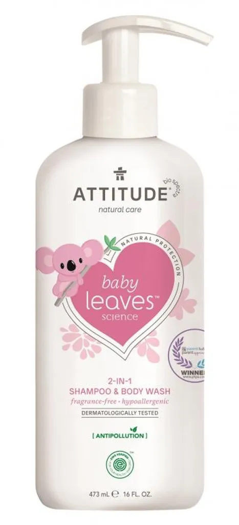 Soin lavant neutre ATTITUDE Baby Leaves formule saine de 473 ml