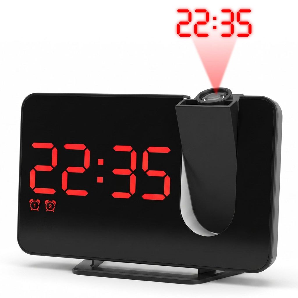 Nuvance Wekkerradio - Digitale Wekker met Projectie - Productafbeelding 