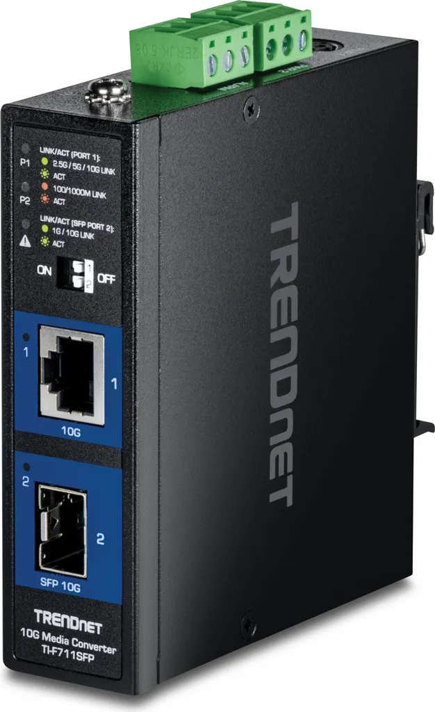 Convertisseur fibre 10G SFP TRENDnet TI-F711SFP avec boîtier IP30 DIN