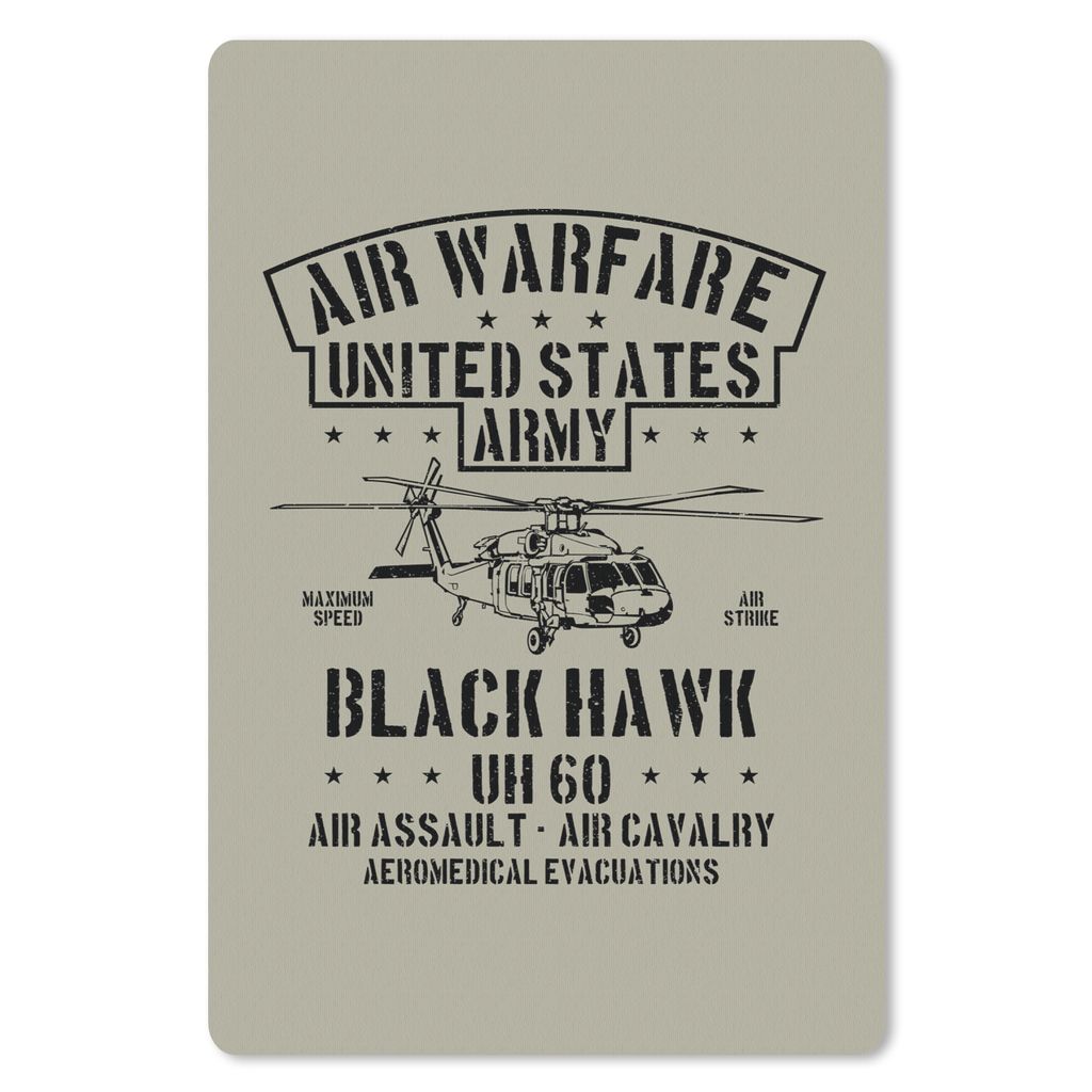 MuchoWow Mauspad Mousepad Mancave - Hubschrauber - Armee - Altmodisch 40x60 cm - Mousepads - Maus Mat - Pad - Mausunterlage - Schreibtisch Accesoire