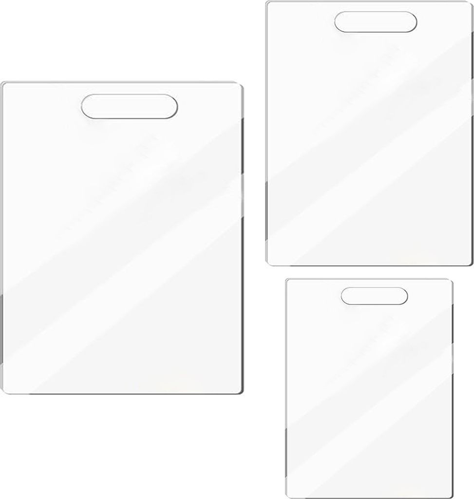 1/3-teiliges Acryl-Schneidebrett-Set mit rutschfesten Silikonpunkten, lebensmittelechte, transparente Bretter für die Küche, griffiges Schneidebr...