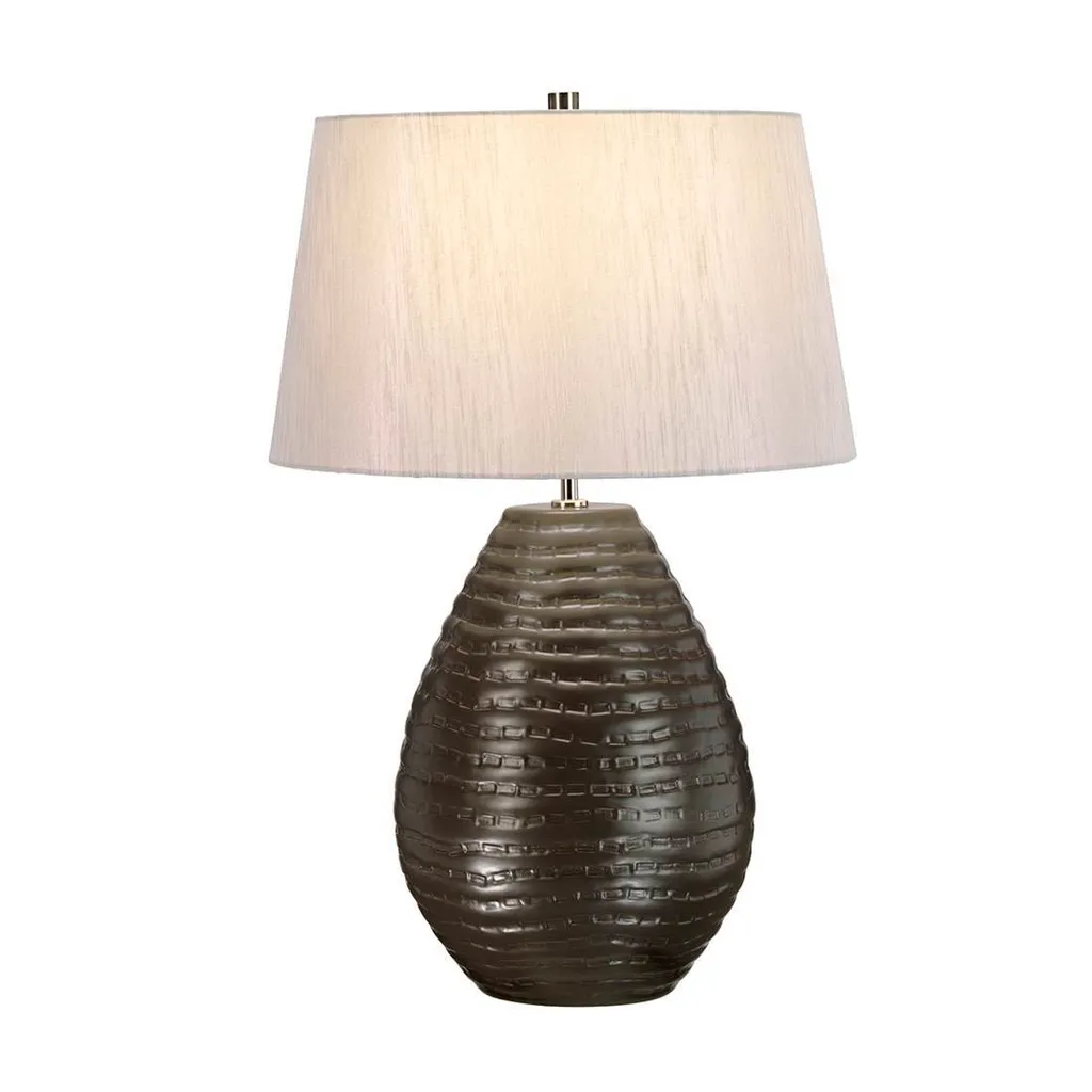 Lampe de Table Brunswick Elstead en Céramique Gris-Argenté 66cm E27