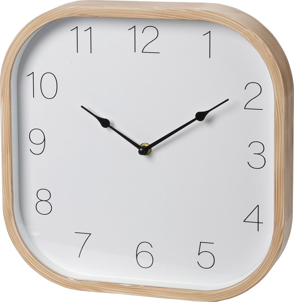 Quadratische Wanduhr aus Holz weiß 30cm