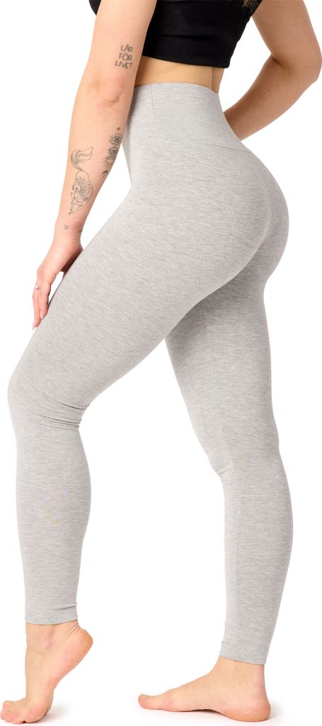 Bellivalini Damen Lange Leggings High Waist aus Viskose für Sport Yoga Gym BLV50-289 (Melange, XS)