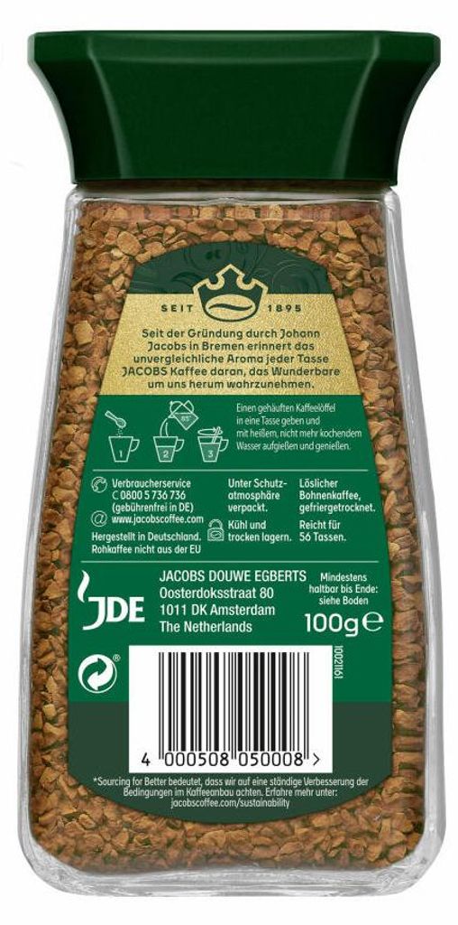Jacobs Krönung Klassich | löslicher Kaffee | 100g-Glas Produktbild 