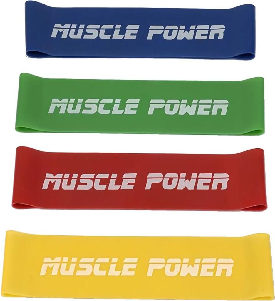 Muscle Power Mini Bands Set 4er (GELB, ROT, GRÜN, BLAU)