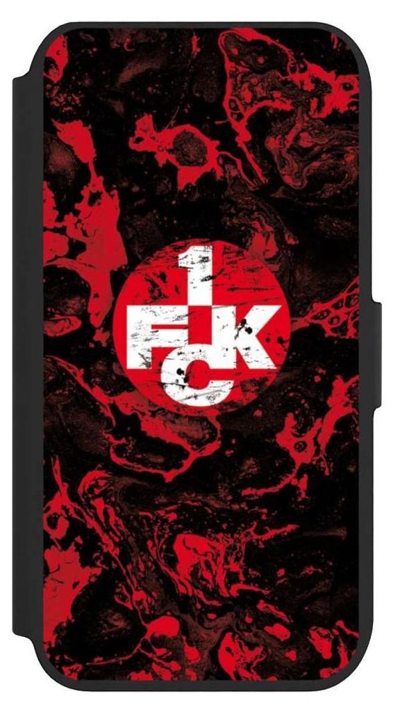 NIVOCASE Klapphülle für Apple iPhone 8 Handyhülle aus Kunst Leder NIVOflip schwarz 1. FC Kaiserslautern 1. FCK Logo