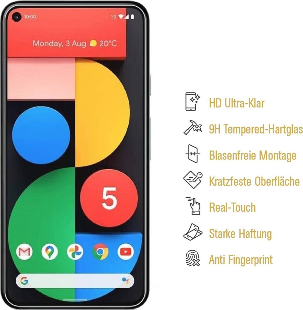 2x 9H Hartglas für Google Pixel 5 Displayschutz Panzerfolie Produktbild 3
