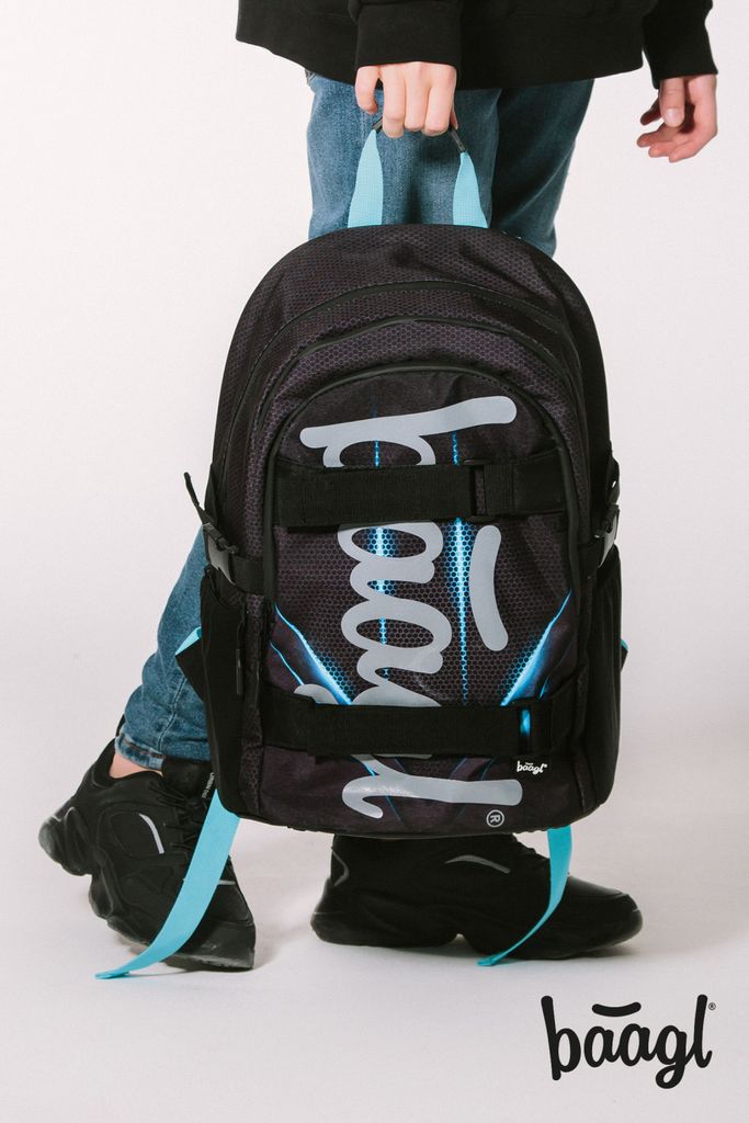 Baagl Schulrucksack für Jungen Teenager - Skateboard Produktbild 14