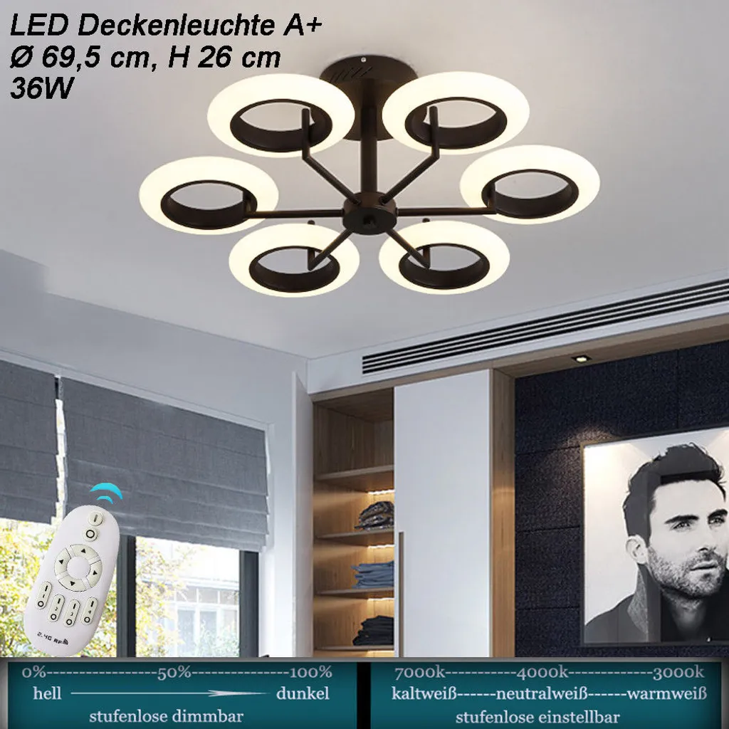 Plafonnier LED dimmable anti-éblouissement pour un éclairage doux A+