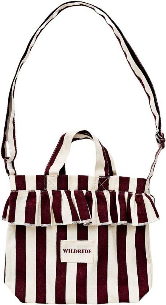 Wildride Mini Rüschentasche Bordeaux Streifen, Kindertasche Produktbild 