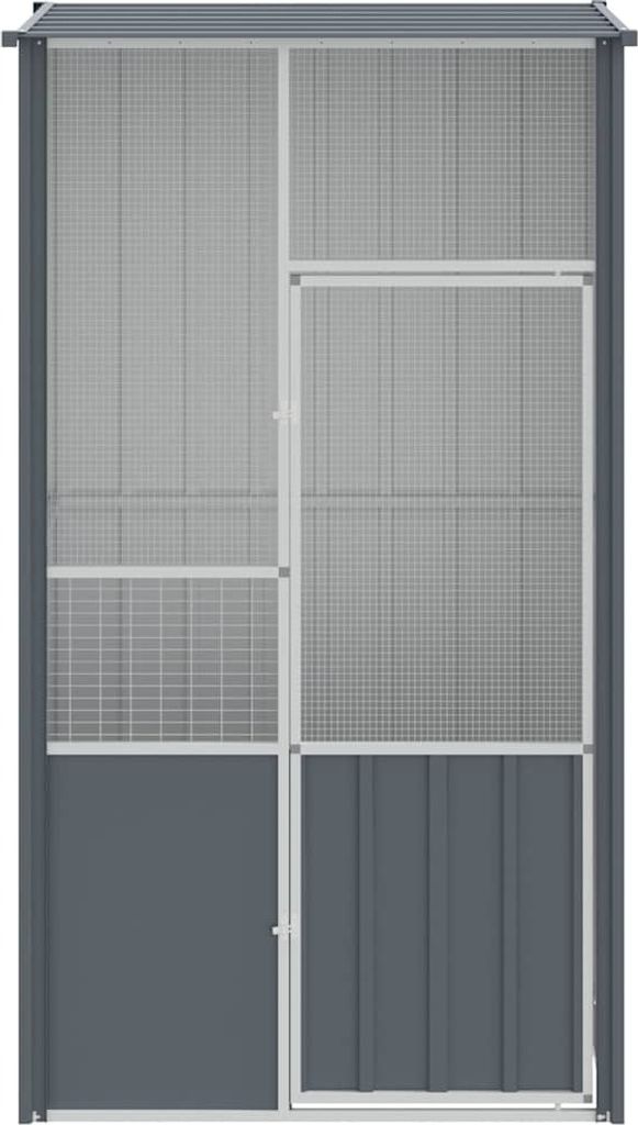 vidaXL Voliéra antracit 115x78x200 cm Pozinkovaná oceľ Obrázok produktu 2
