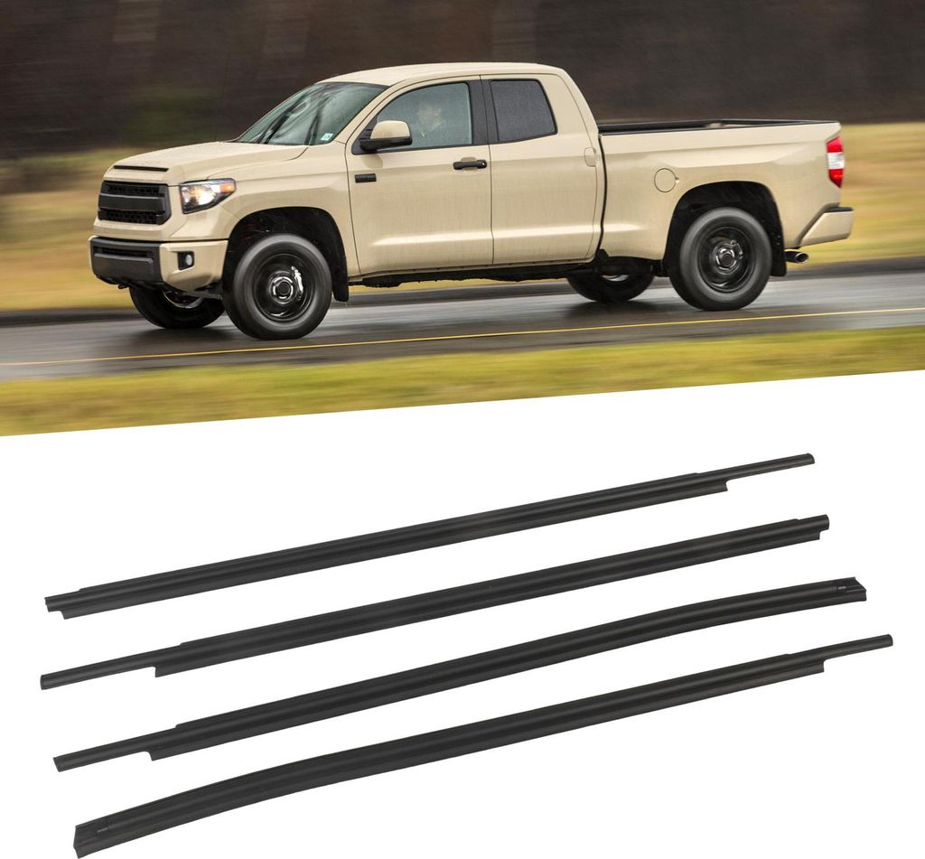 4-teiliger Türgürtelform-Dichtungsstreifen 68160-0C020 Ersatzverkleidung für Toyota Double Cab 2007 bis 2020