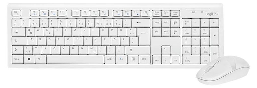 LogiLink Funk-Tastatur/Maus Set weiß Produktbild 