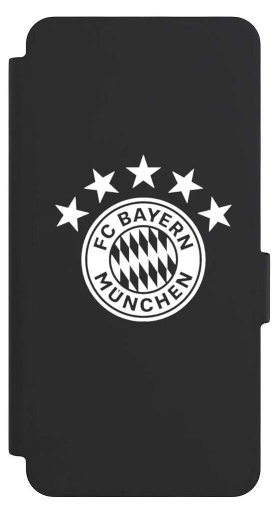 NIVOCASE Klapphülle für Samsung Galaxy S26 Handyhülle aus Kunst Leder NIVOflip schwarz FC Bayern München FCB transparent