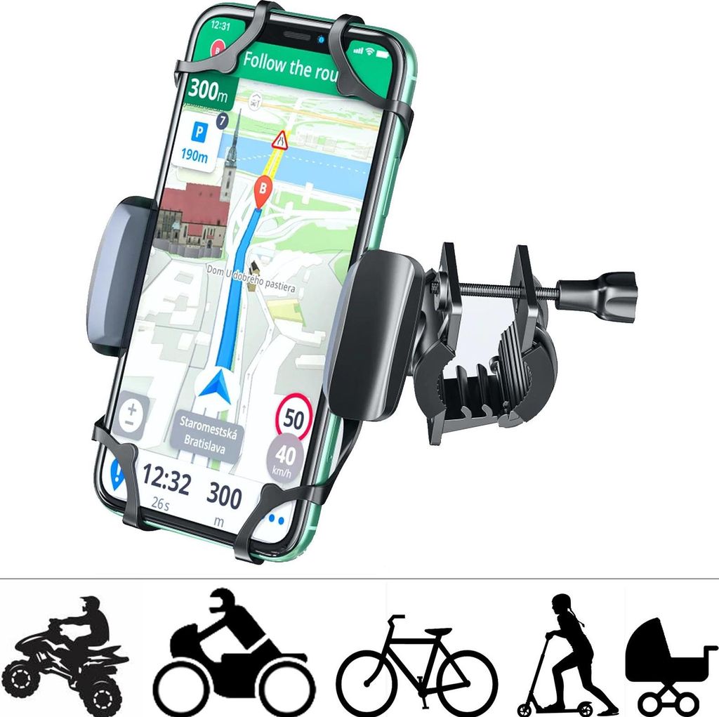 Fahrrad Handy Halter für Motorola Moto E6 Play Smartphone Handyhalterung Motorrad Lenker Halterung Roller