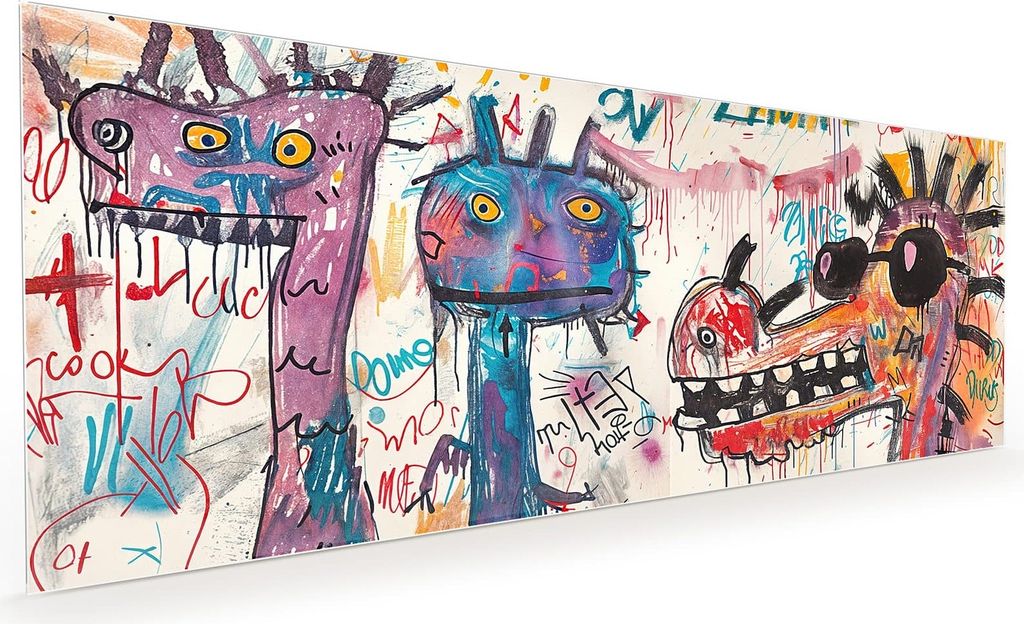Küchenrückwand Spritzschutz Glas mit Motiv Kreatives Graffiti 40 x 40 cm