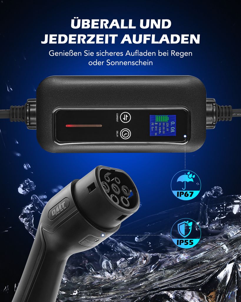 6/8/10/13/16 A Typ 2 Schnell EV Ladekabel 7 Meter Ladegerät Produktbild 6