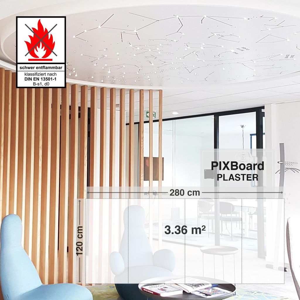 Bausatz Pixlum PLASTER LED Sternenhimmel (120 cm x 280 cm) mit 120 PixLEDs - Warm- Kaltweiß gemischt