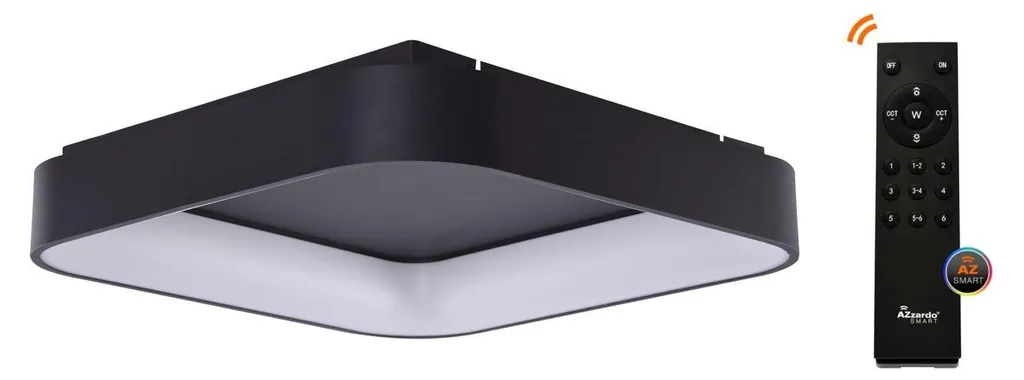 Plafonnier LED Variable 3000-6000K AZzardo Solvent S Noir 2680lm SMART