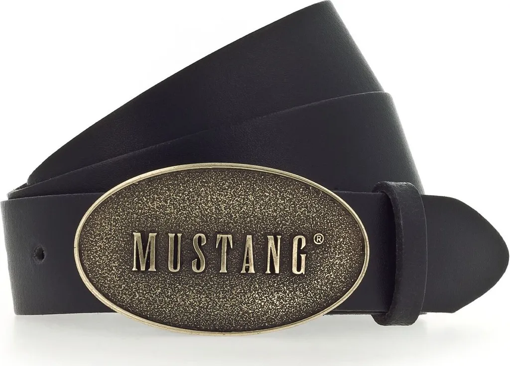 MUSTANG Cintura in Pelle Nera 40mm W100 - Cinturone Uomo Jeans