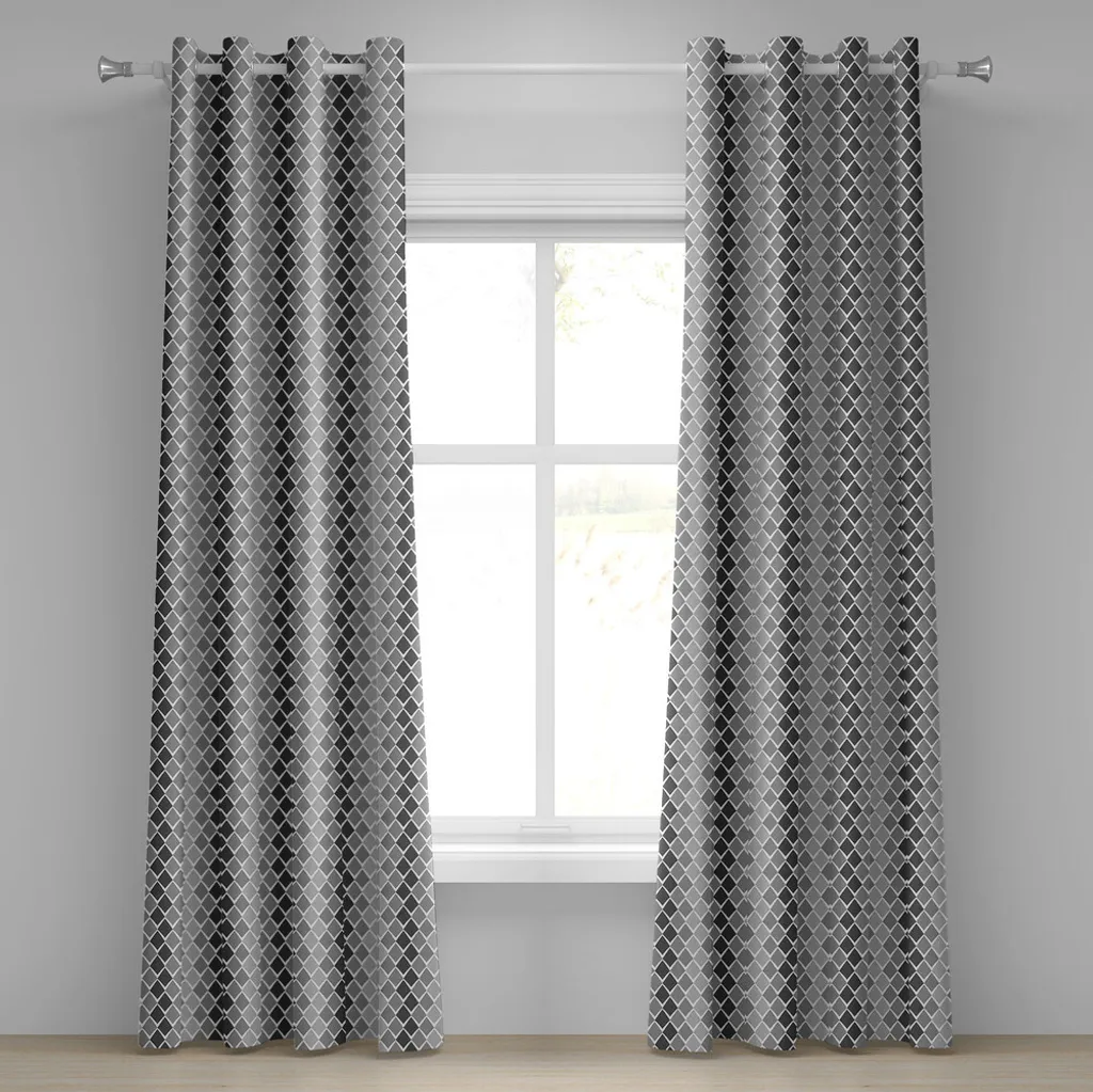 Rideau anti-regards gris et blanc 280x175 cm pour décoration de fenêtre
