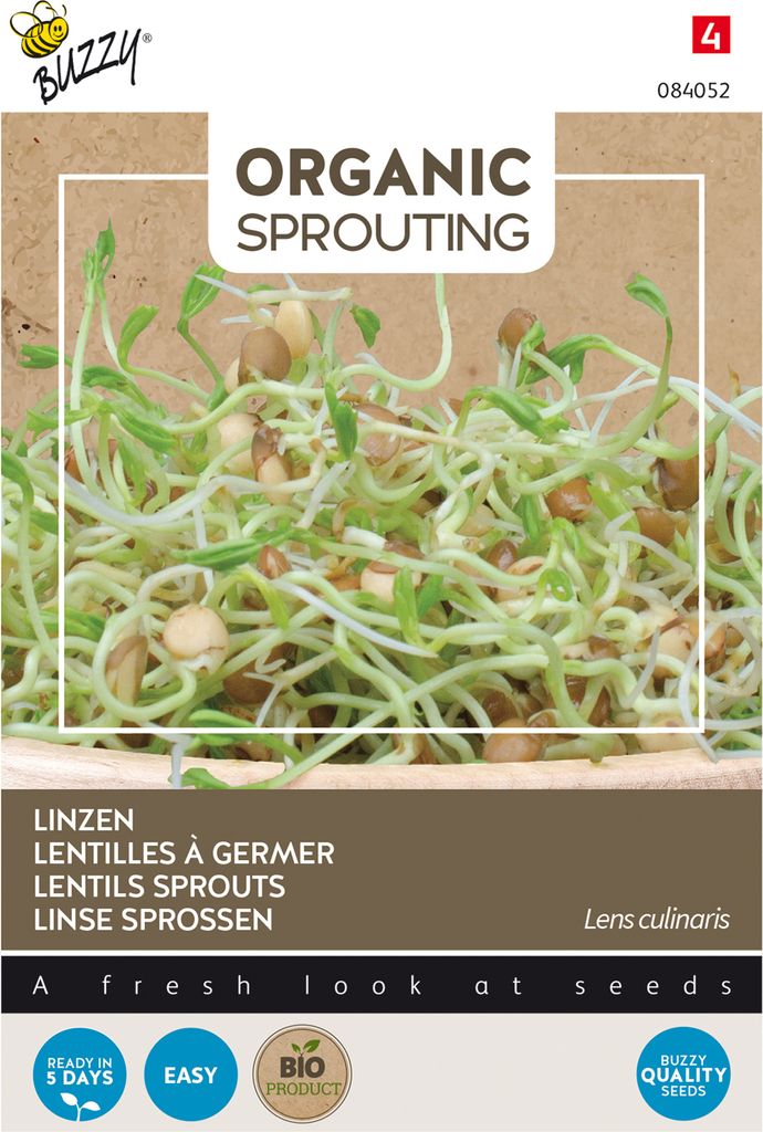 Buzzy Organic Sprouting Linse - Samen - Ca. 30 gr | Buzzy_084052