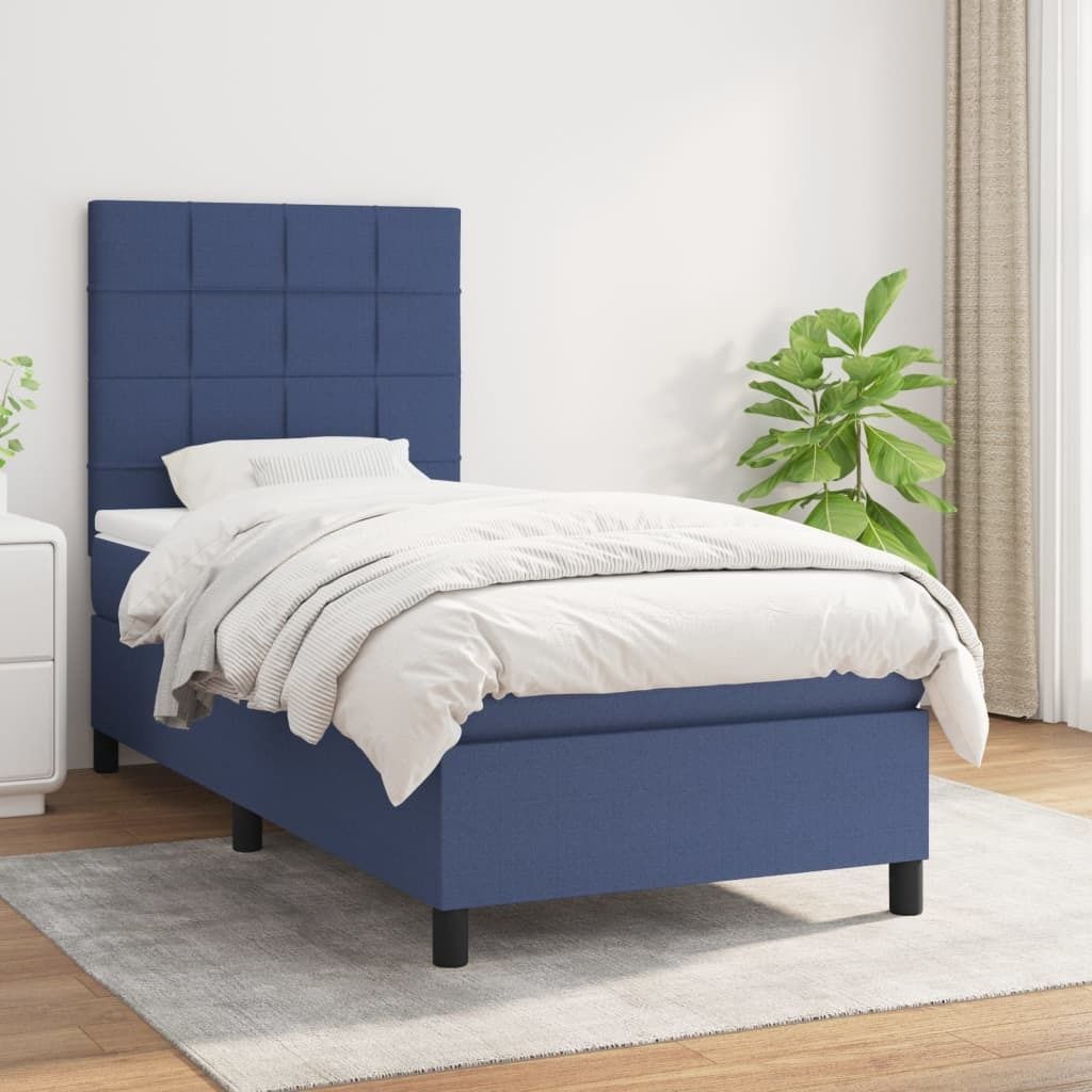 Maison Exclusive - Boxspringbett mit Matratze Blau 80x200 cm Stoff