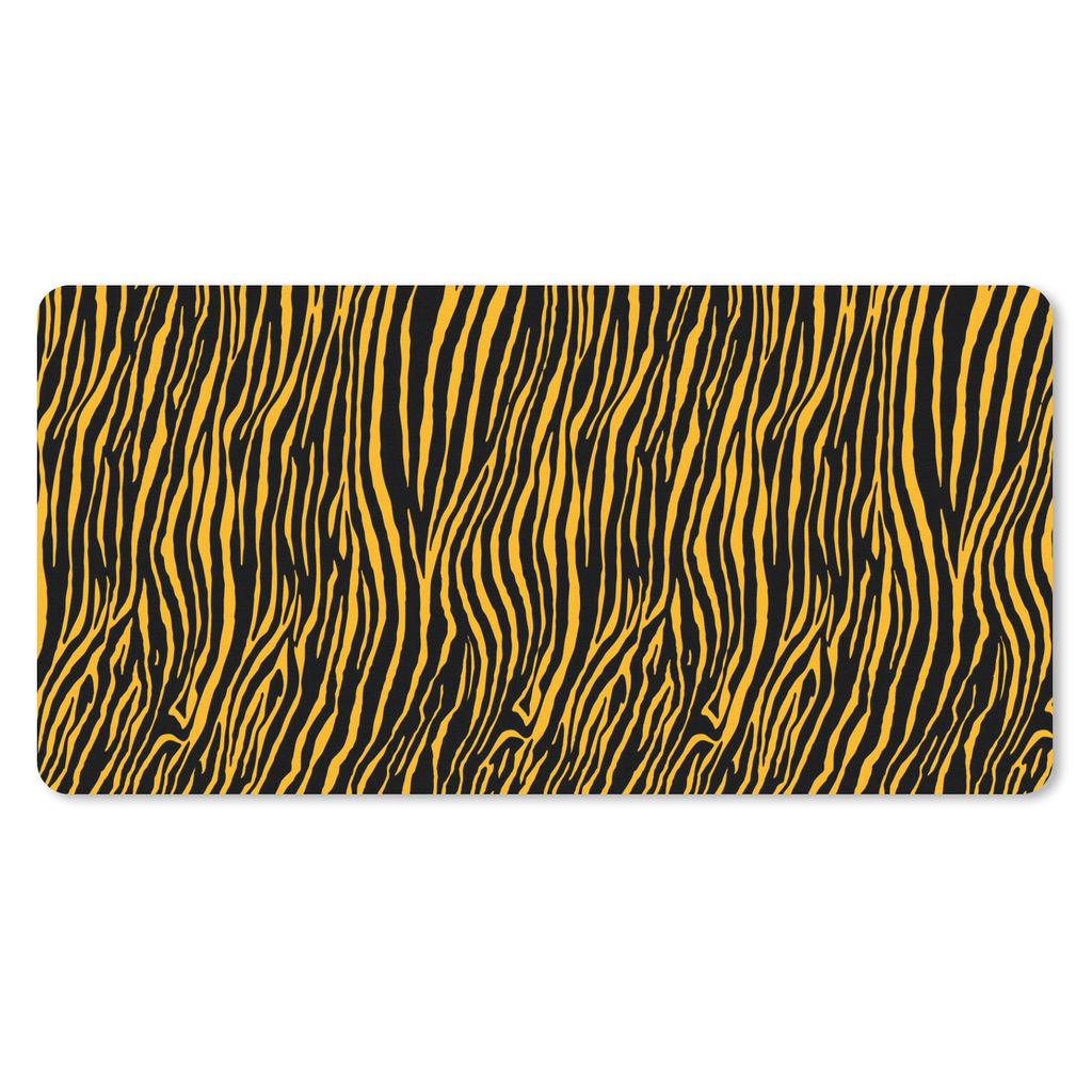 MuchoWow Schreibtischunterlage Tiermuster - Tiger - Orange 80x40 cm - XXL Mauspad - Gaming Mauspad