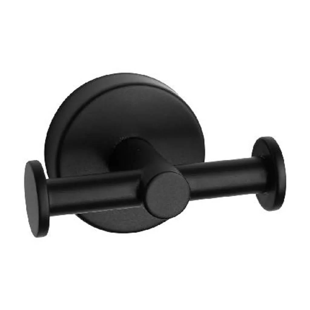 Sanela Accessori in acciaio inox - Gancio doppio, nero opaco SLZD 04N
