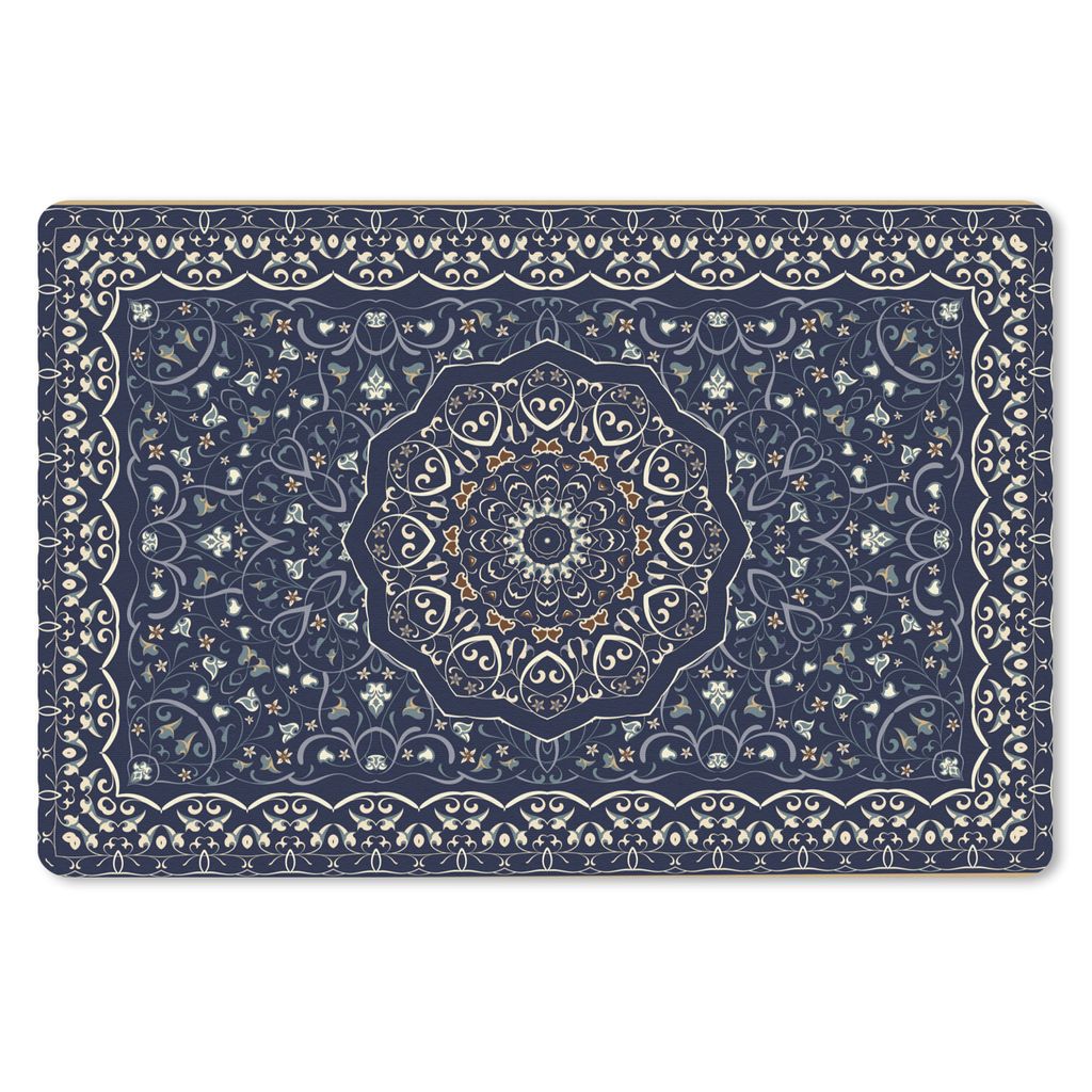 MuchoWow Schreibtischunterlage Persischer Teppich - Mandala - Teppich - Blau 60x40 cm - XXL Mauspad - Großes Mauspad