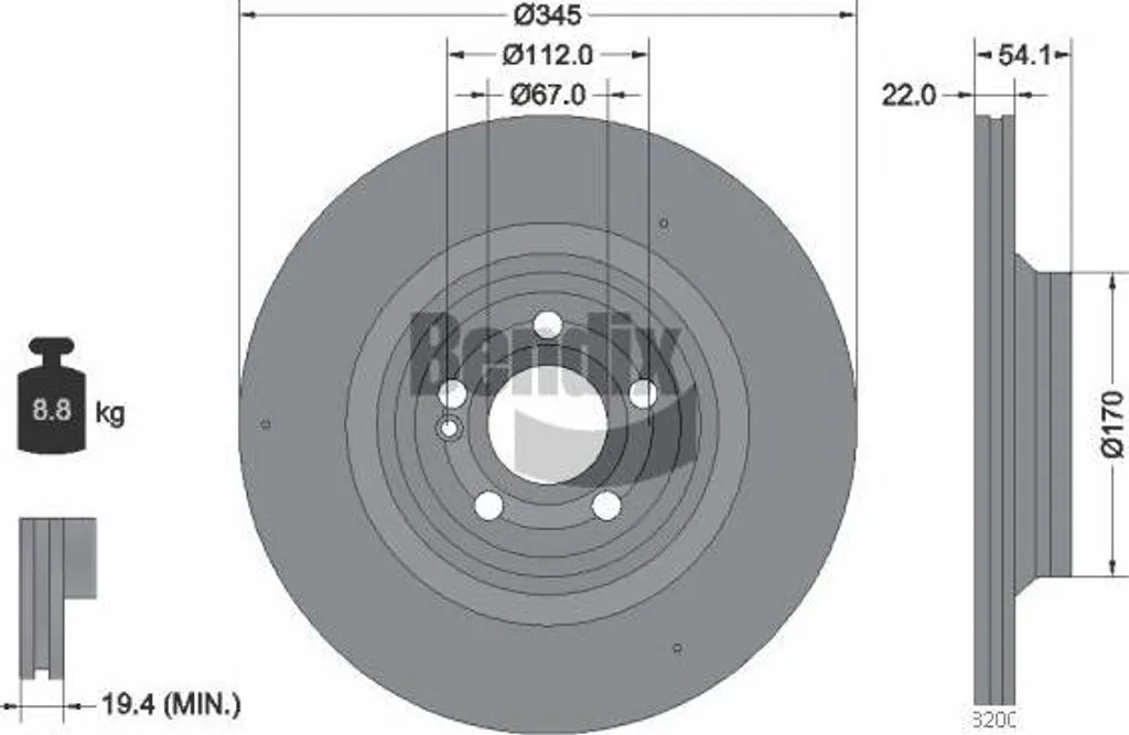 Disque de frein BENDIX BDS2125HC pour un freinage sûr sur Mercedes GLS