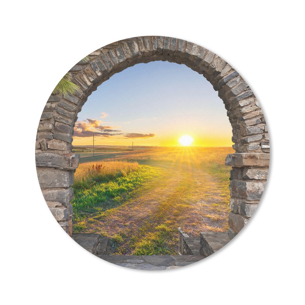 MuchoWow Mauspad Mousepad Landleben - Sonne - Aussicht - Landschaft 40x40 cm - Mousepads - Maus Mat - Pad - Mausunterlage - Schreibtisch Accessoires
