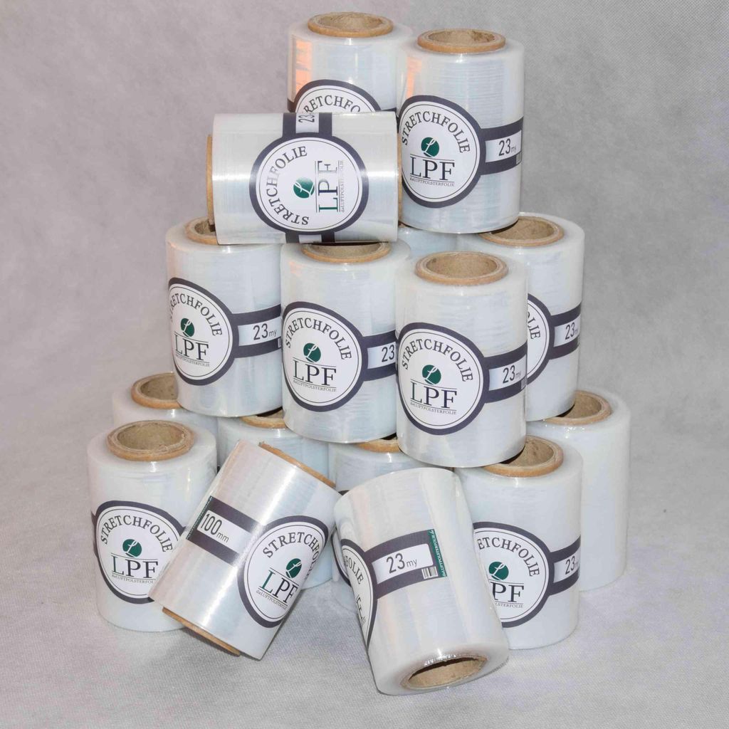 20x Stretchfolie Wickelfolie Mini transparent Breite 100mm Produktbild 