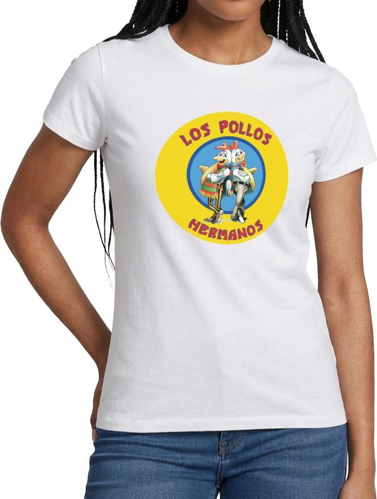 Spreadshirt Breaking Bad Los Pollos Hermanos Frauen T-Shirt, XL, Weiß