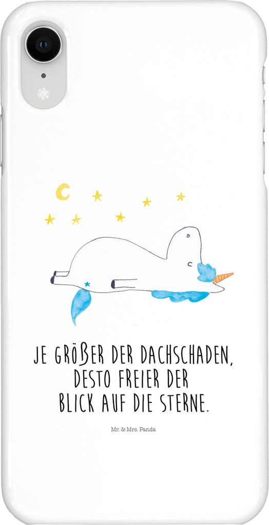 Mr. & Mrs. Panda Iphone XR Handyhülle Einhorn Sternenhimmel - Weiß - Geschenk, Premium Kunststoff, Sterne, Handy Case, Unicorn, Einhörner, Verr...