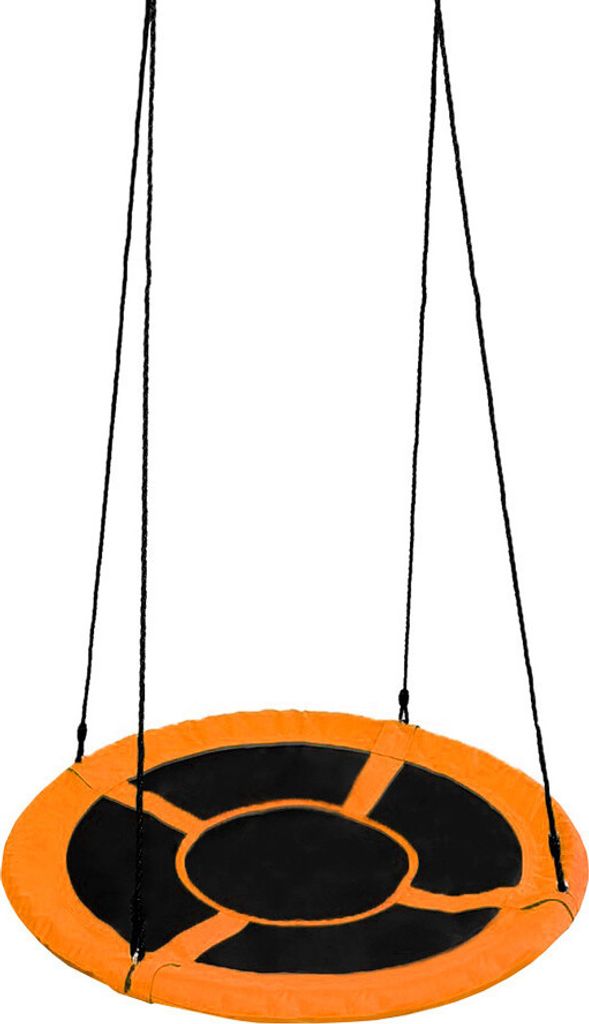 Aga Nestschaukel 90 cm, Rundschaukel, Schaukel verstellbar Garten-Schaukel 120 Kg belastbar, Tellerschaukel Hängeschaukel, Orange