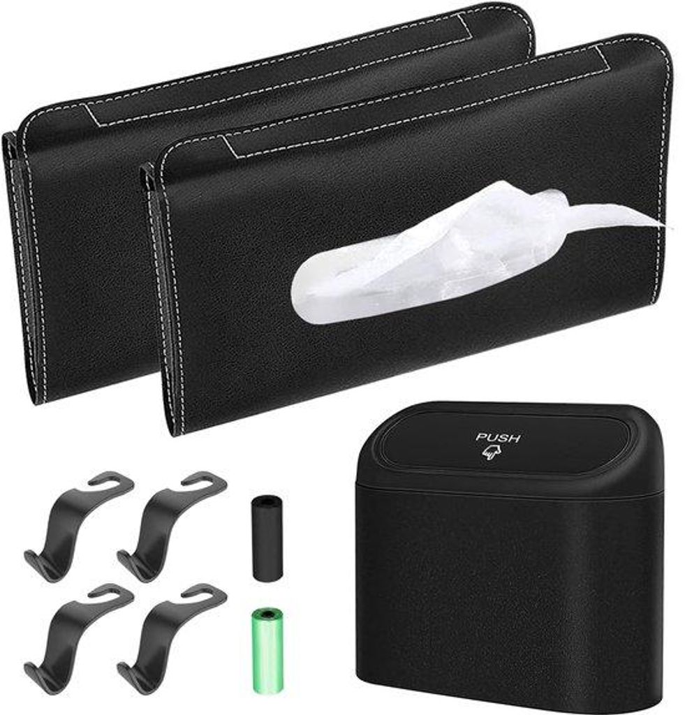 Auto-Organizer-Set mit Taschentuchhalter und Mülleimer