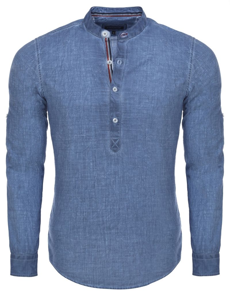 Brandneu Designer Fischerhemd mit Leinen CARISMA Navy CRM8464 S