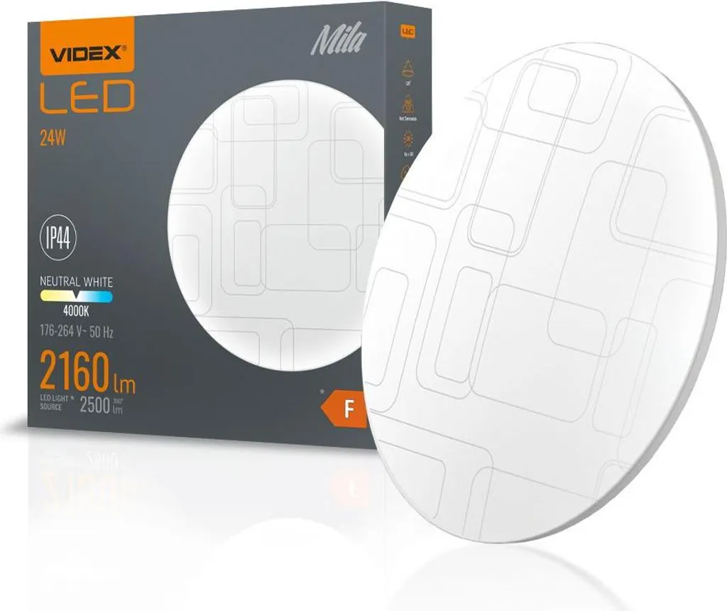 Plafonnier LED extérieur abrité ou intérieur IP44 24W blanc 4000K